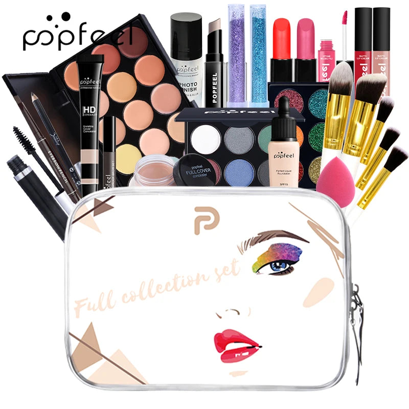 Makeup Kit - Full Professional Makeup Products Eyeshadow Lip Gloss Mascara Eyeliner Women Cosmetics Kit Maquiagem- 24 PCS