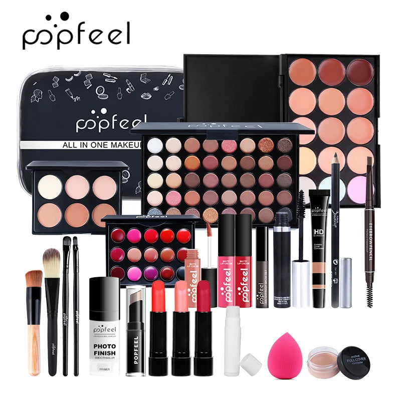 Makeup Kit - Full Professional Makeup Products Eyeshadow Lip Gloss Mascara Eyeliner Women Cosmetics Kit Maquiagem- 24 PCS