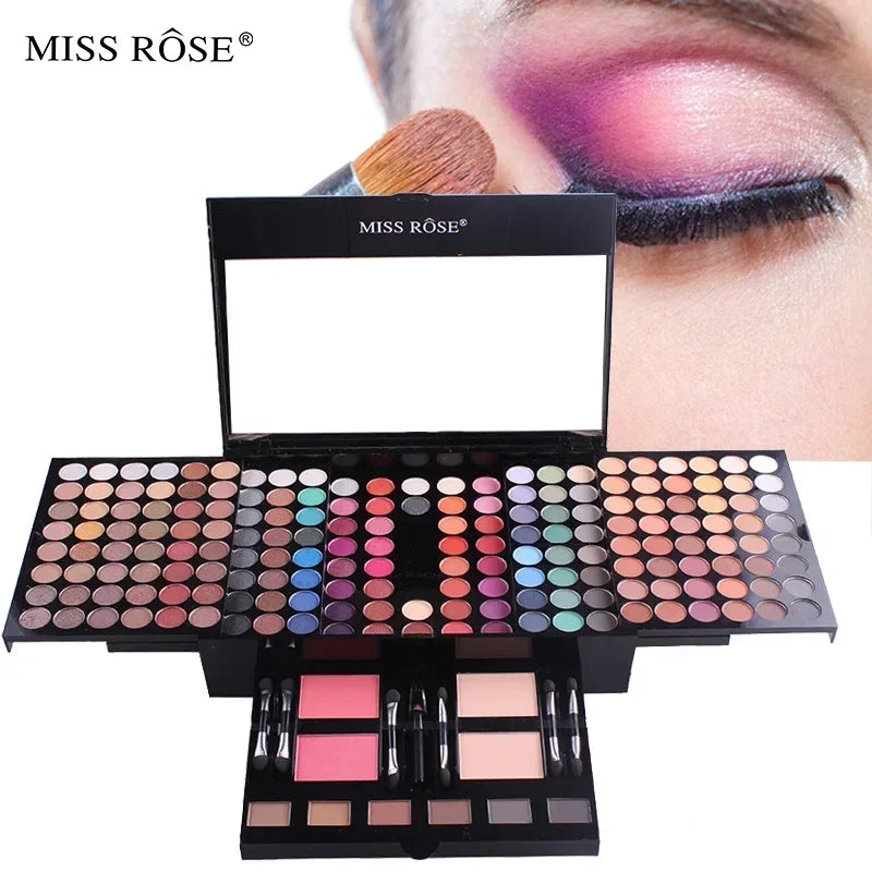 Makeup Case Set Kit-Ultimate Color Combination-Holiday Gift Set Cosmetics Eye Shadow Lip Gloss Blush Combo Palette