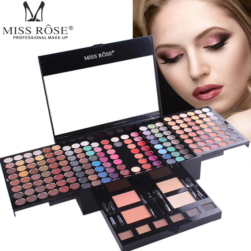 Makeup Case Set Kit-Ultimate Color Combination-Holiday Gift Set Cosmetics Eye Shadow Lip Gloss Blush Combo Palette