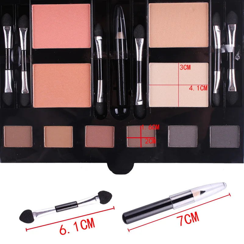 Makeup Case Set Kit-Ultimate Color Combination-Holiday Gift Set Cosmetics Eye Shadow Lip Gloss Blush Combo Palette