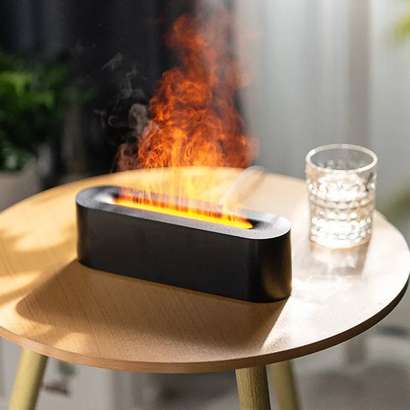 Diffuser Humidifier USB Desktop Simulation Light Aromatherapy Purifier Air for Bedroom With 7 Colors - Newest RGB Flame Aroma