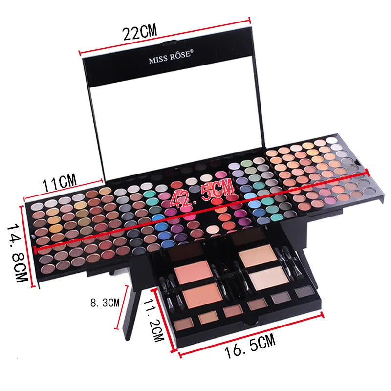 Makeup Case Set Kit-Ultimate Color Combination-Holiday Gift Set Cosmetics Eye Shadow Lip Gloss Blush Combo Palette