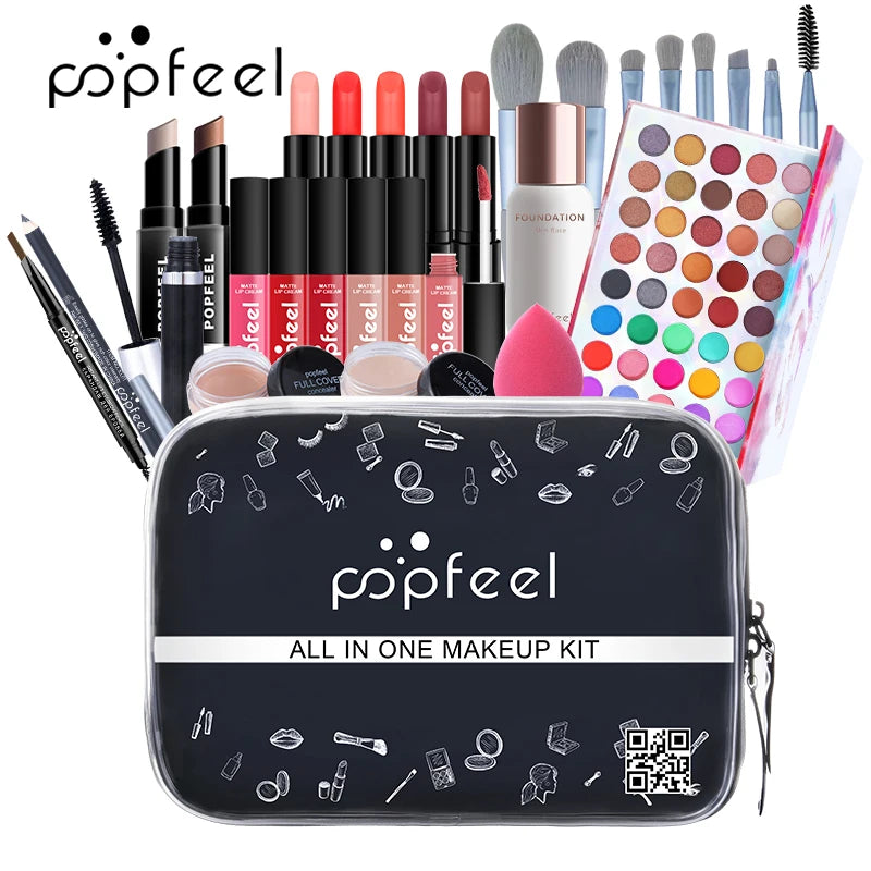 Makeup Kit - Full Professional Makeup Products Eyeshadow Lip Gloss Mascara Eyeliner Women Cosmetics Kit Maquiagem- 24 PCS
