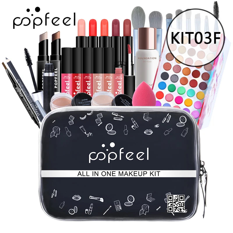 Makeup Kit - Full Professional Makeup Products Eyeshadow Lip Gloss Mascara Eyeliner Women Cosmetics Kit Maquiagem- 24 PCS